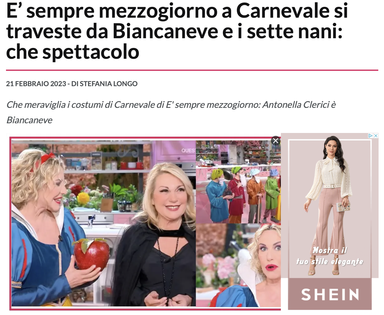 e sempre mezzogiorno a carnevale si traveste