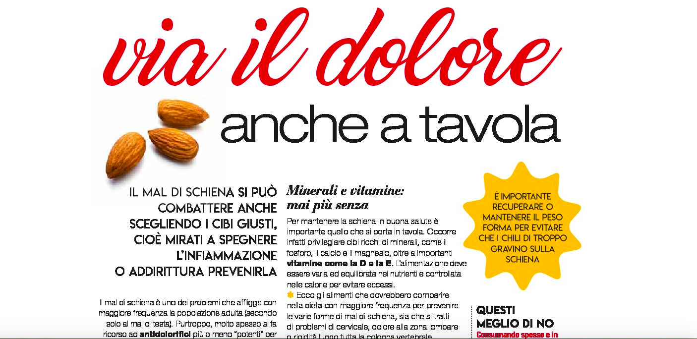 Via il dolore anche a tavola via il dolore anche a tavola